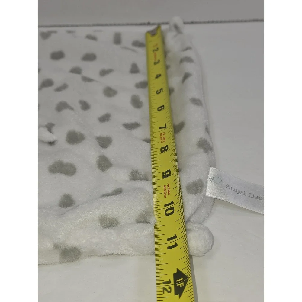 Angel Dear Plush Puppy Dog Knotted Security Baby Blanket Gray & White Lovey